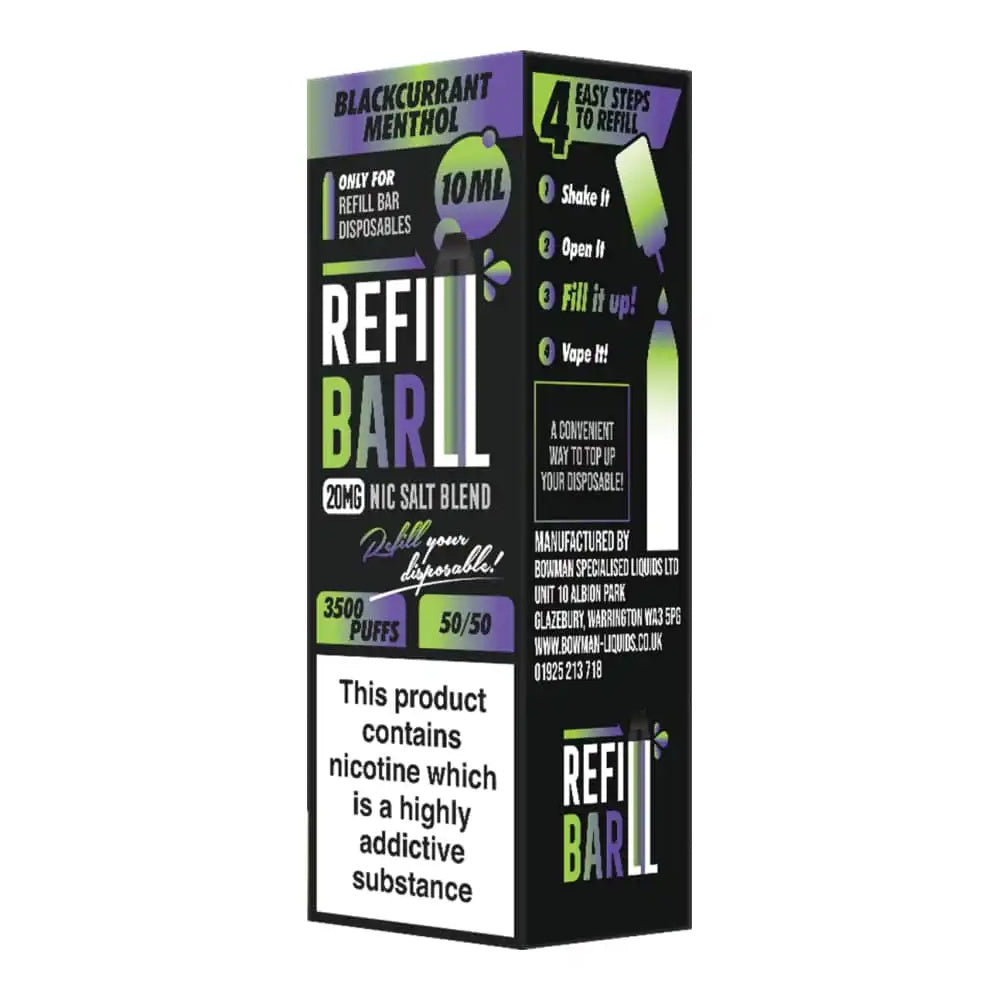 Bowmans Refill Bar 10ml Nic Salts - Oxford Vapours - Begin Your Vaping Journey With Oxford Vapours