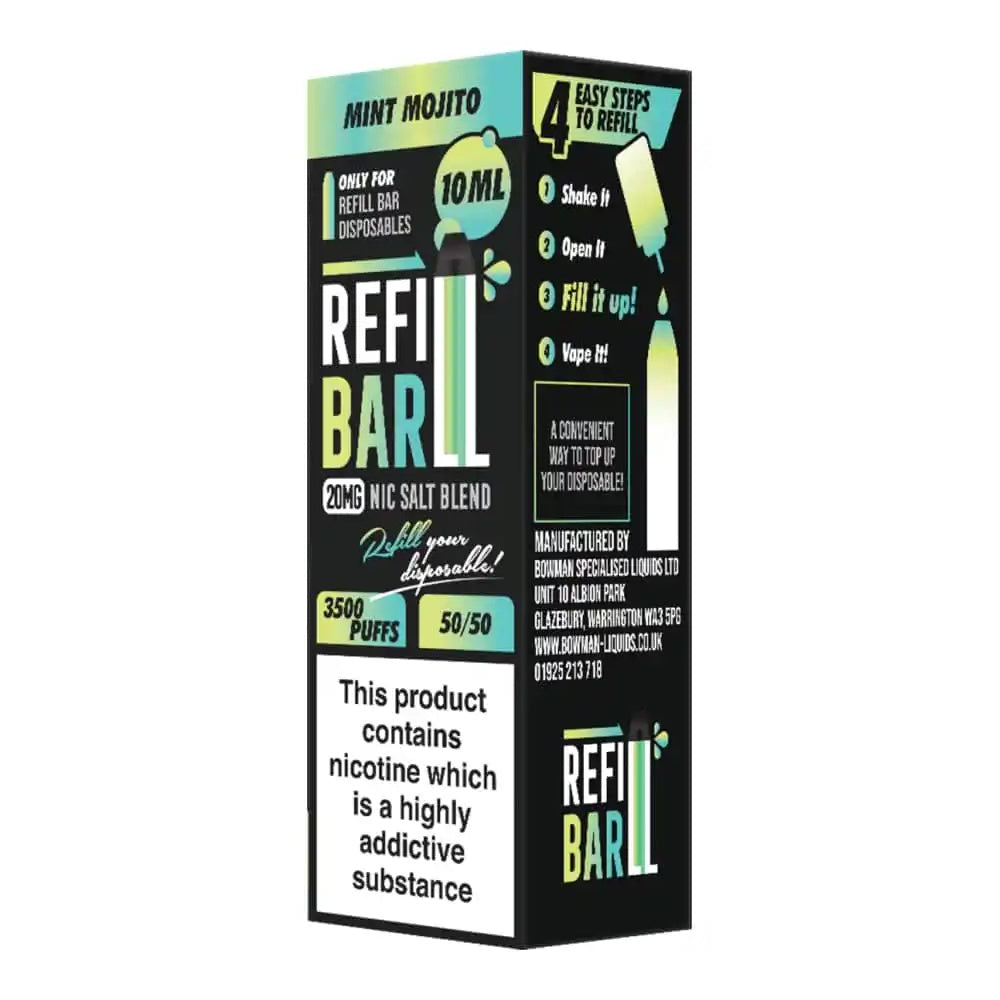 Bowmans Refill Bar 10ml Nic Salts - Oxford Vapours