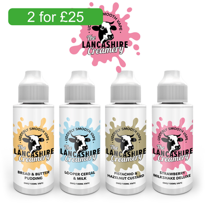 The Lancashire Creamery 100ml Shortfills - Oxford Vapours - Begin Your Vaping Journey With Oxford Vapours
