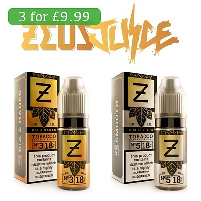 Zeus Juice Tobacco Blend 10ml Freebase - Oxford Vapours - Begin Your Vaping Journey With Oxford Vapours