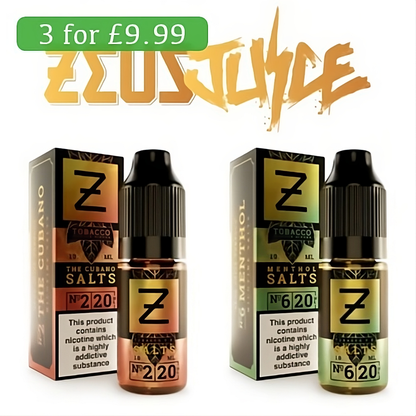 Zeus Juice Tobacco Blend 10ml Nic Salts - Oxford Vapours - Begin Your Vaping Journey With Oxford Vapours